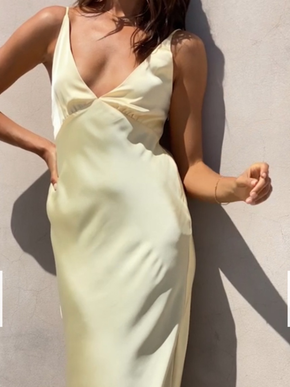 Billy J Ziah Pastel Yellow Satin Maxi Dress - Picture 3 of 16